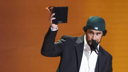 Bad Bunny en los Grammys 2023. Foto: Reuters.