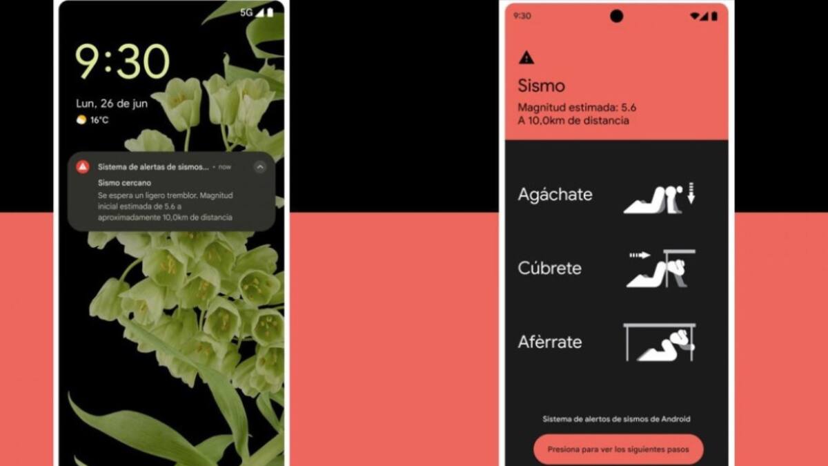 Sistema de alertas de terremotos de Google. Foto: Télam.