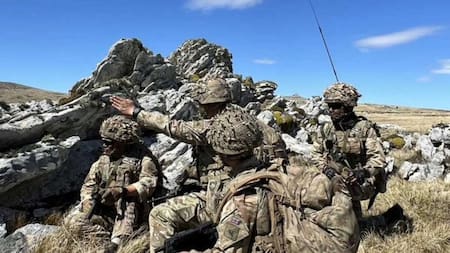 Los Gurkas en las Islas Malvinas. Foto: X @Gurkha_Brigade