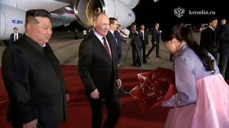 Vladimir Putin en Corea del Norte. Foto: EFE