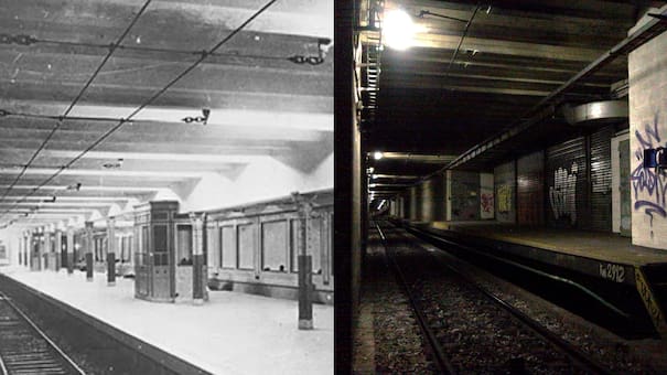 Solo puede verse unos segundos por las ventanas: el misterio de la estación fantasma del subte A que cerró hace 70 años