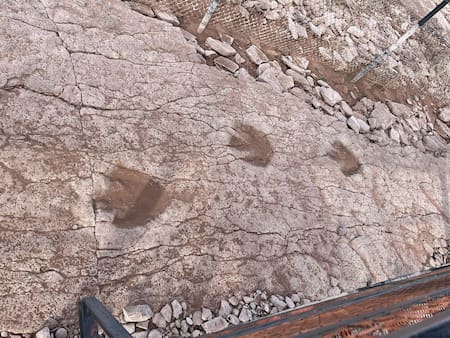 Huellas de dinosaurios en Villa el Chocón, Neuquén. Foto: Pato Daniele