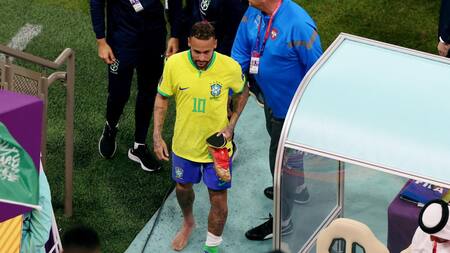 Neymar lesionado en el Mundial de Qatar. Foto: REUTERS.