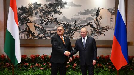 Orban, primer ministro húngaro y Putin, presidente de Rusia. Foto: archivo EFE.