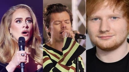Adele, Harry Styles y Ed Sheeran. Fotos: Reuters - NA-