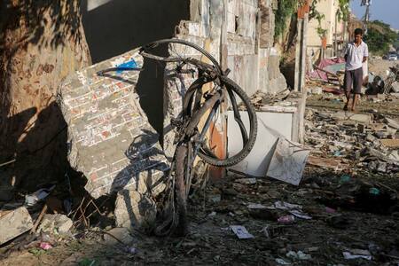 Ataques israelíes en Jan Yunis, en Gaza. Foto: EFE.