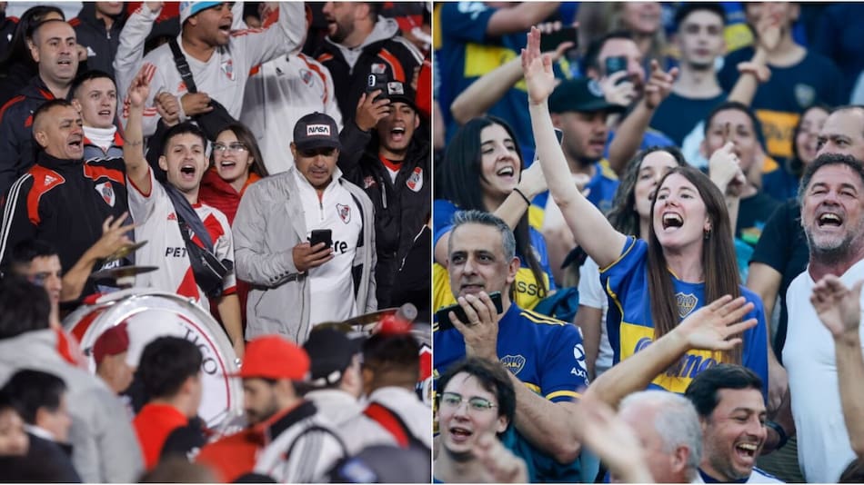 Hinchas de River y Boca. Fotos: EFE/ Luciano González