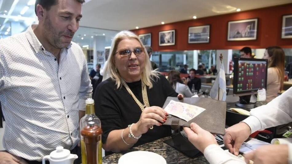 Carrió y los 100 pesos, Twitter