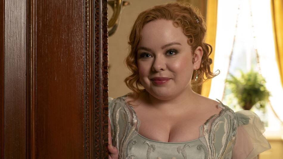 Nicola Coughlan, protagonista de Bridgerton. Foto: prensa Netflix.