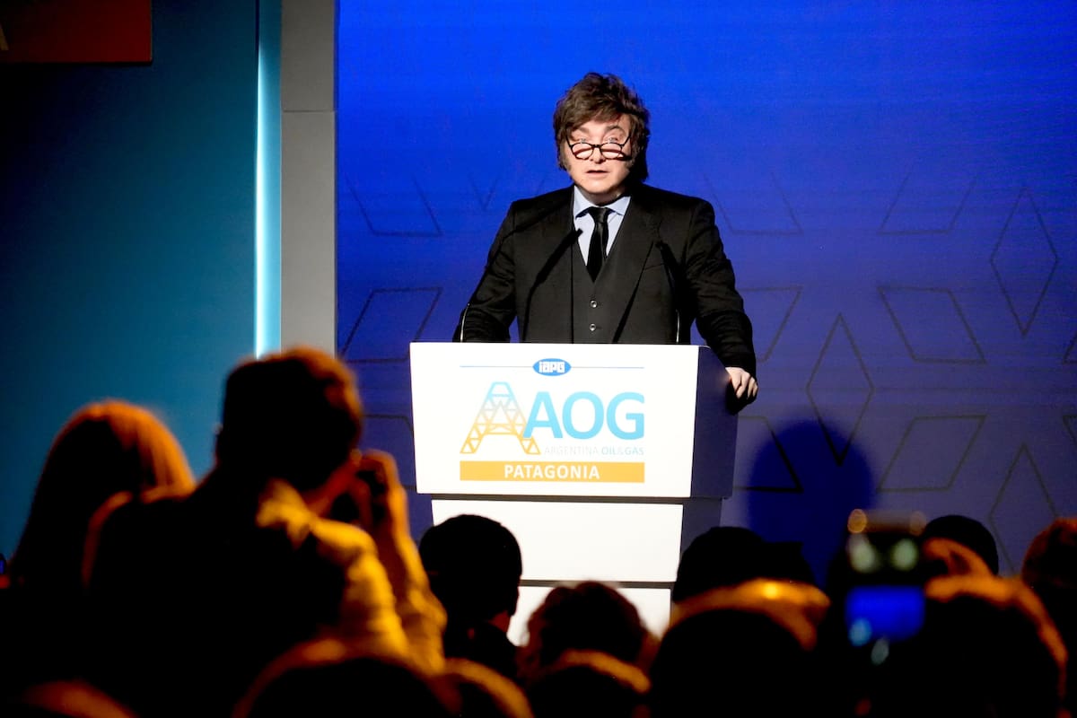 Javier Milei en la Argentina Oil & Gas Expo, en Neuquén.