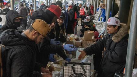 Migrantes en Nueva York. Foto: EFE