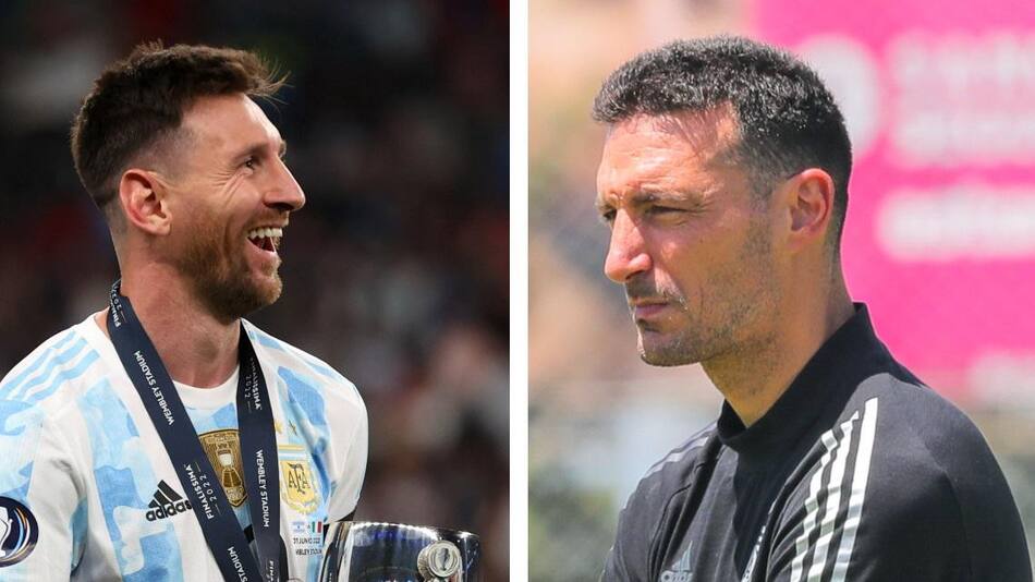 El elogio de Scaloni a Messi. Foto: NA.