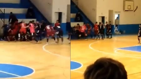 Futsal, batalla campal. Foto: NA.