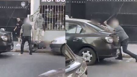 Otro taxista que vio la situación, activó el botón de pánico y alertó a la Policía. Foto: NA.