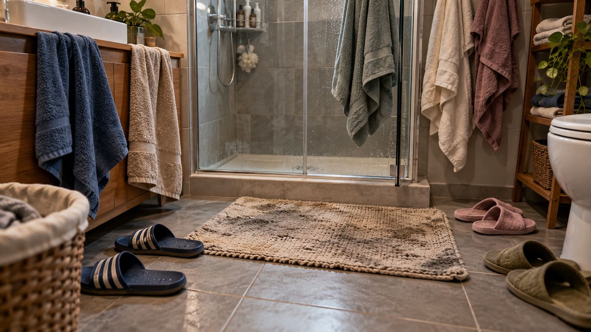 Aunque parezca limpia, la alfombra del baño puede acumular humedad, bacterias y hongos si no se lava con frecuencia.