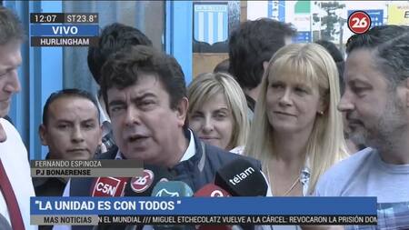 Fernando Espinoza y Gustavo Menéndez - Congreso del peronismo bonaerense