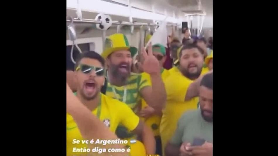 Los hinchas brasileños crearon una polémica canción contra Argentina, foto captura de video