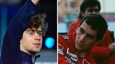 Franco Colapinto y su ídolo Ayrton Senna. Foto: Reuters - FormulaUno Wiki.