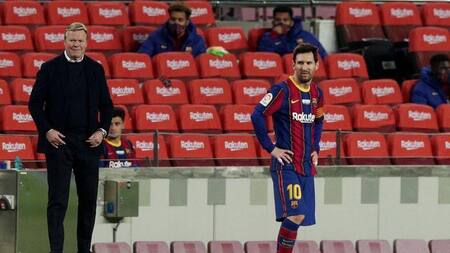 Ronald Koeman y Messi, Barcelona, Reuters