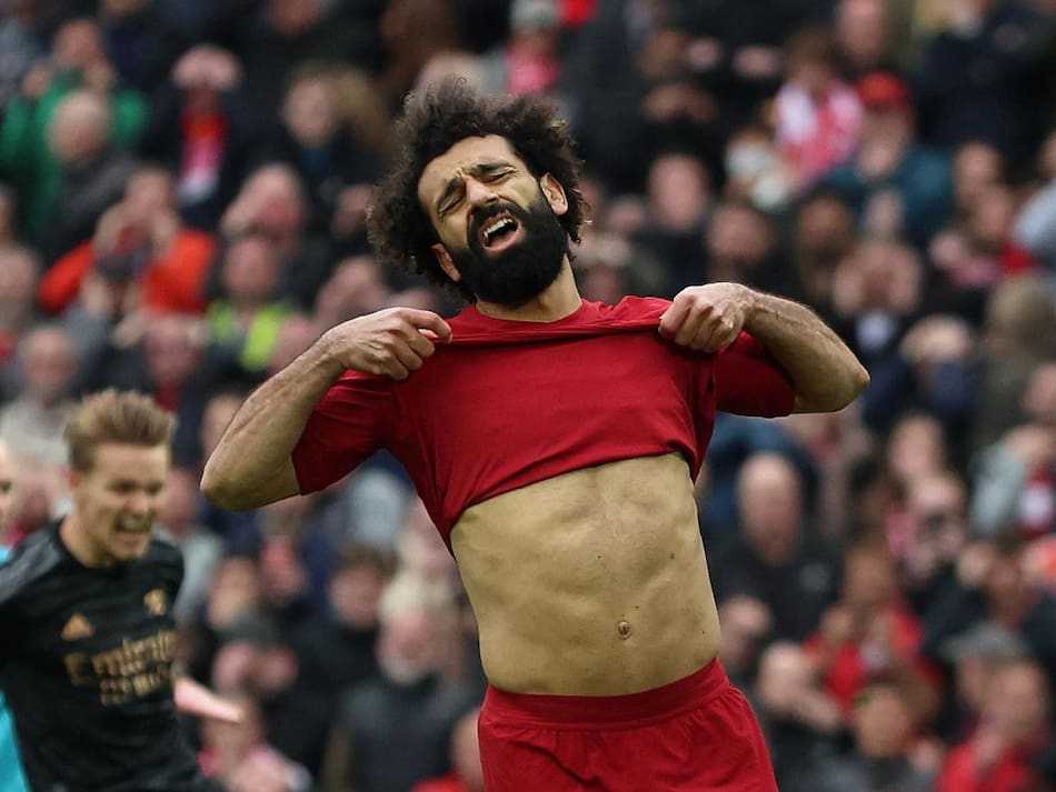 La decepción de Mohamend Salah tras fallar su penal. Foto: Reuters.