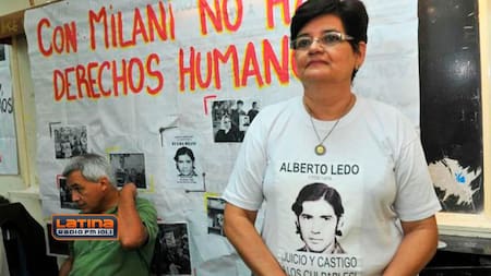 Graciela Ledo, hermana del soldado Alberto Ledo, RADIO LATINA