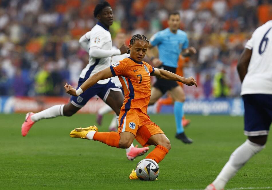 Xavi Simons; Países Bajos vs. Inglaterra. Foto: Reuters.