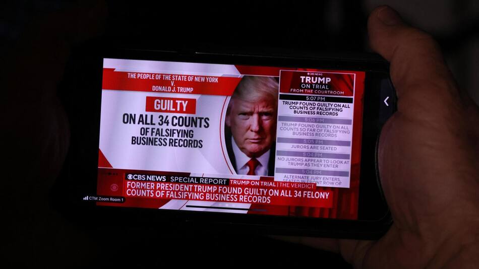 Donald Trump condenado. Foto: EFE