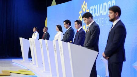 Debate de los candidatos presidenciales de Ecuador. Foto: Reuters.