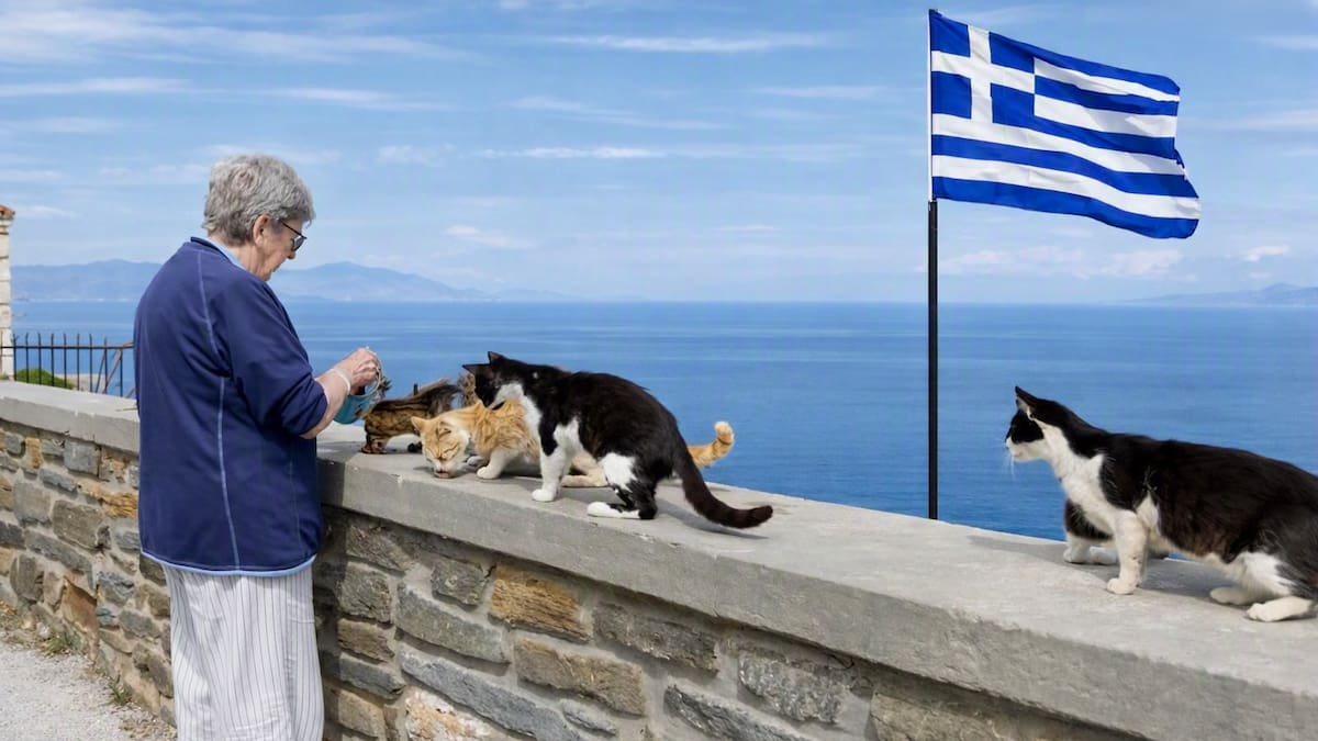 Buscan voluntarios para vivir en una isla de Grecia: ofrecen alojamiento gratis a cambio de cuidar gatos