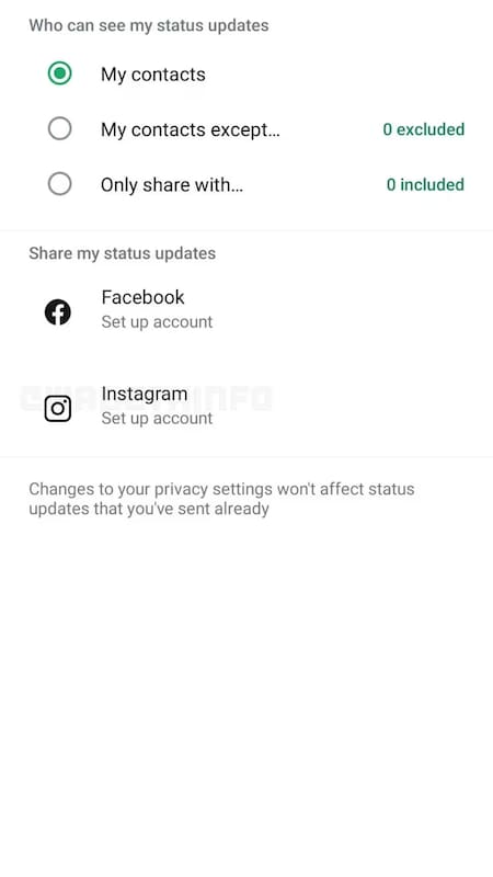 Previsualización de cómo se mostraría la posibilidad de vincular cuentas. Foto: WABetaInfo