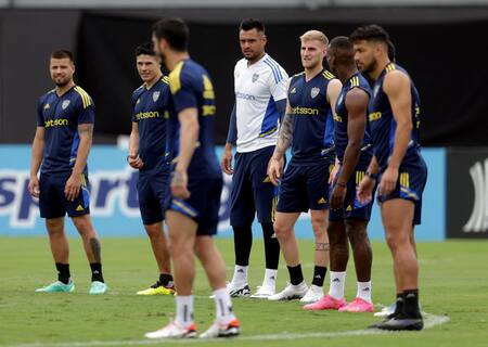 Entrenamiento de Boca en Brasil. Foto: NA