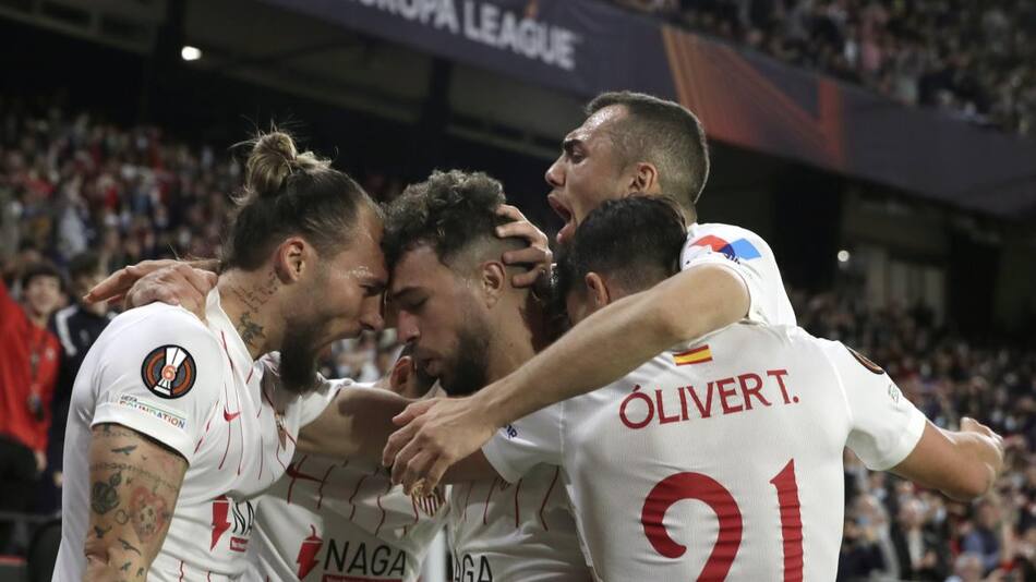 Festejo del Sevilla ante el West Ham por la Europa League, AGENCIA EFE