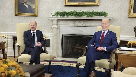 Joe Biden, y el canciller de Alemania, Olaf Scholz_