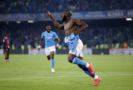 Romelu Lukaku; Napoli campeón de la Serie A. Foto: Reuters/Remo Casilli