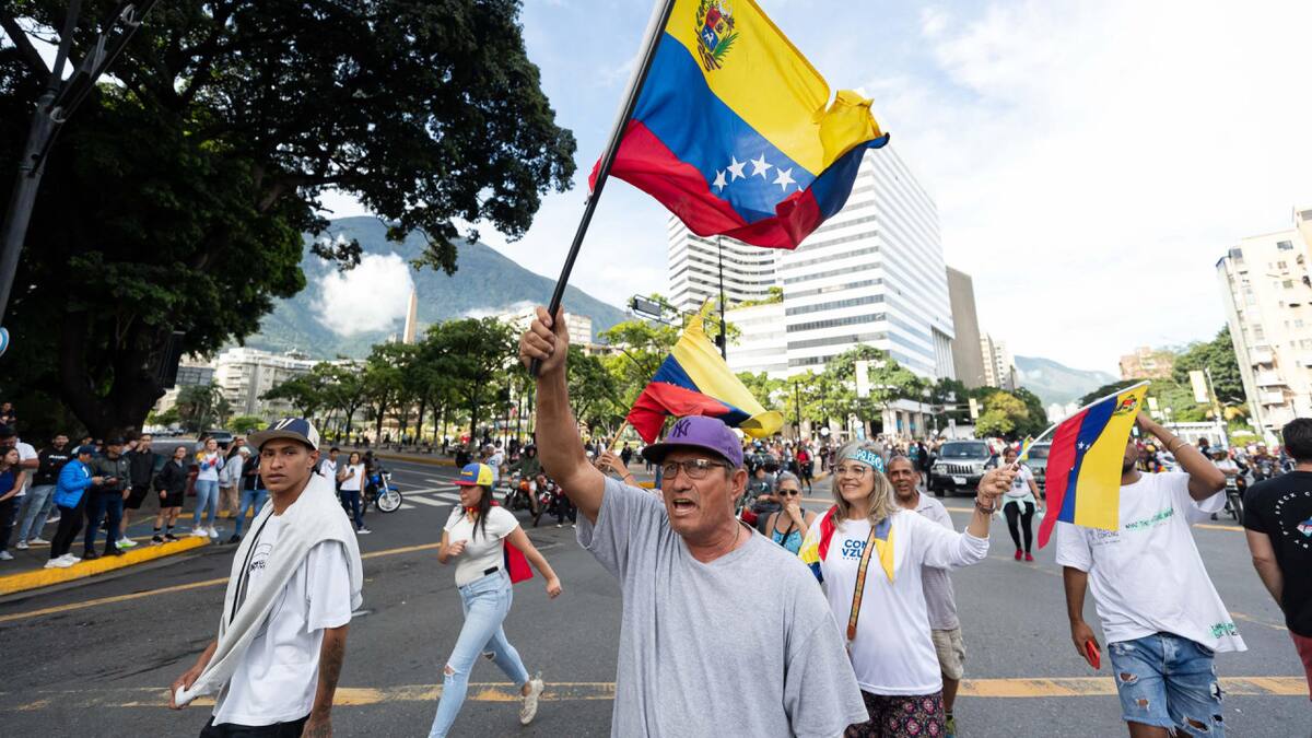 Protestas en Venezuela por los resultados de las elecciones. Foto: EFE.
