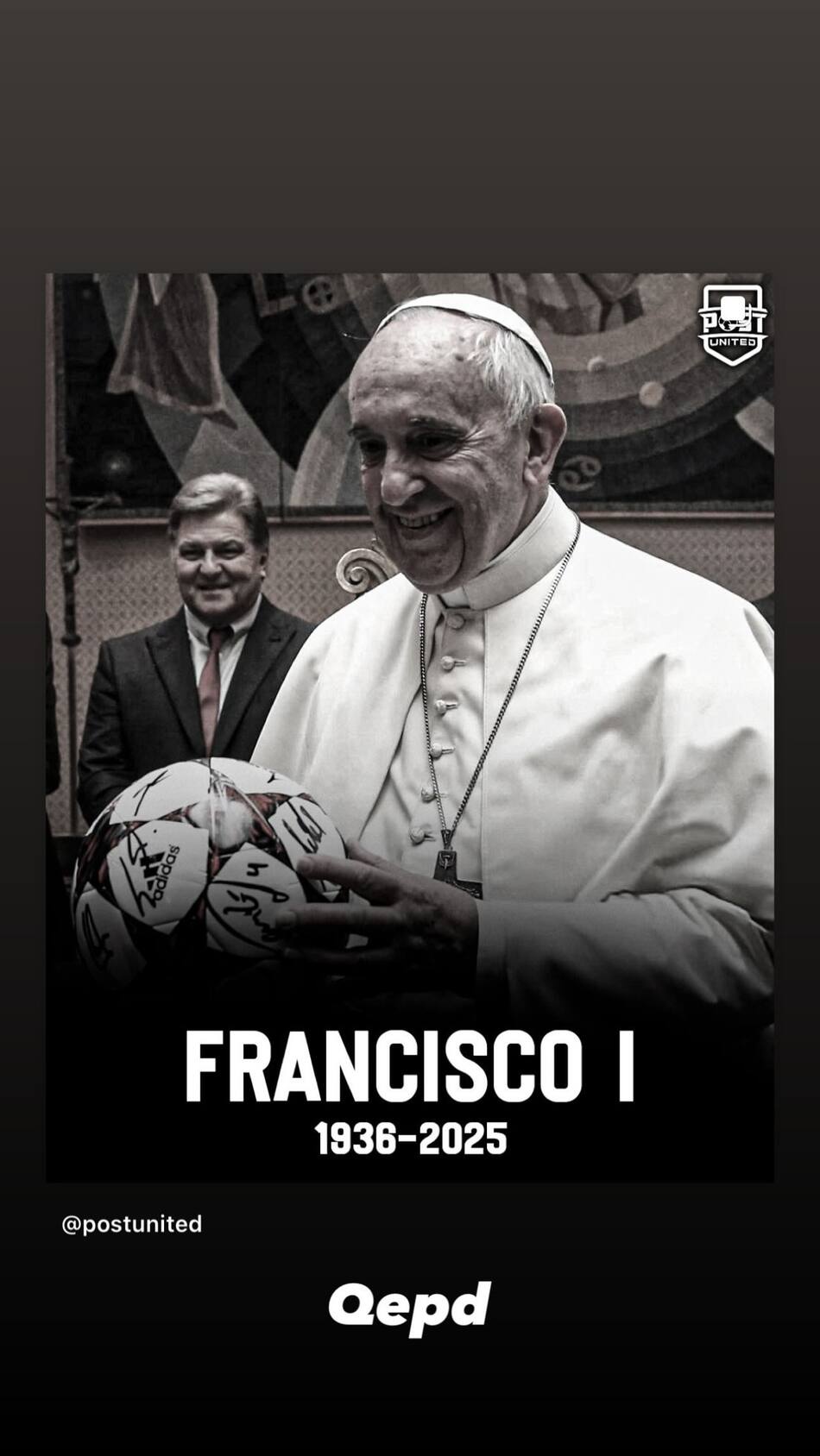 L-Gante despidió al papa Francisco. Foto: Instagram/@lgante_keloke.