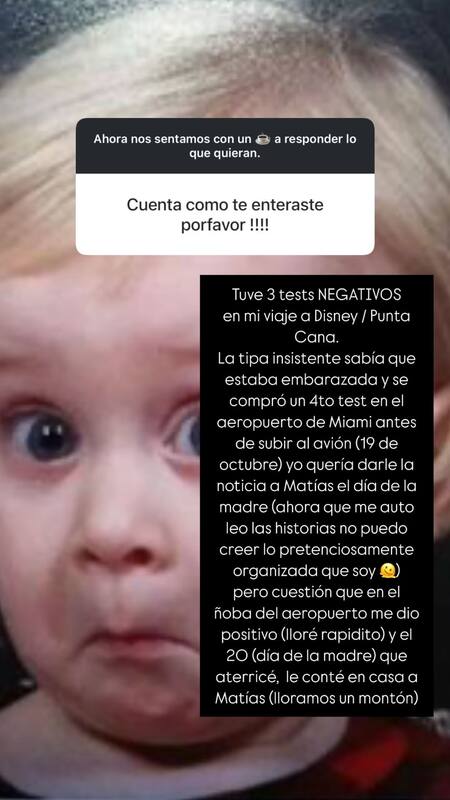 Jimena Barón contó cuando se enteró de su embarazo. Foto: Instagram.