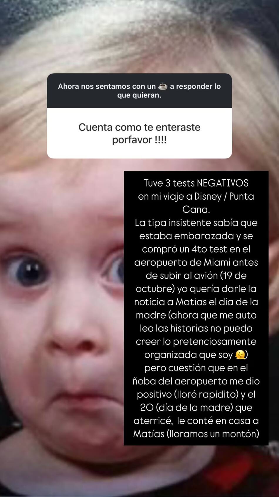 Jimena Barón contó cuando se enteró de su embarazo. Foto: Instagram.