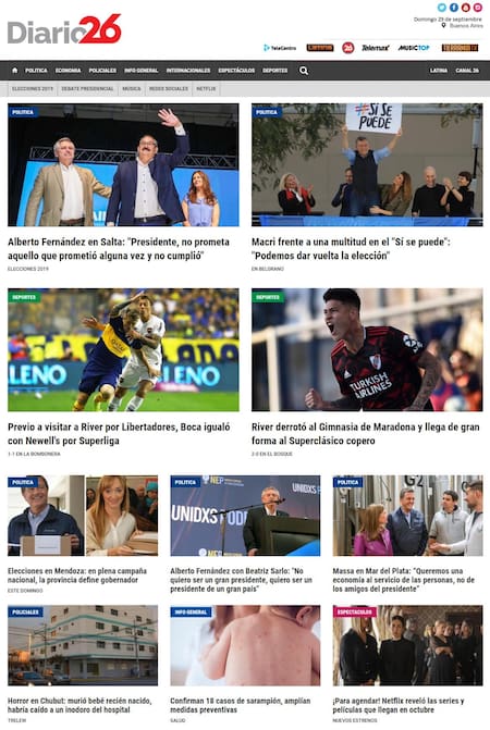 Tapas de diarios, Diario 26, domingo 29-09-19