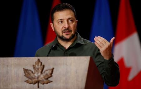 Volodimir Zelenski visitó Canadá. Foto: Reuters.