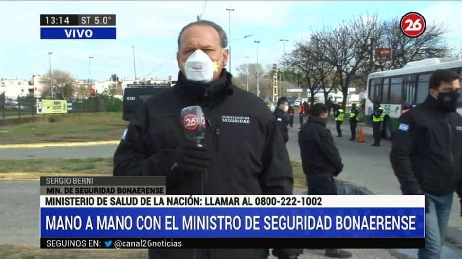 Berni en controles por cuarentena, Canal 26