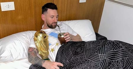 Lionel Messi tomando mate. Foto X @InterMiamiZone