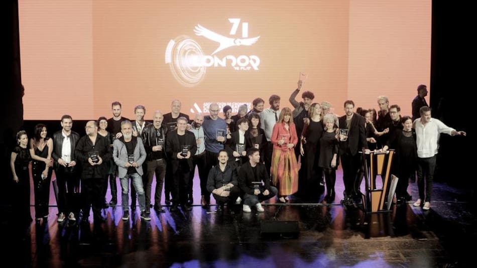 Los integrantes de "Argentina, 1985" en los Premios Cóndor. Foto: Télam.