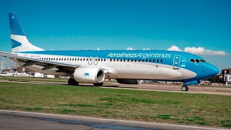 Avión de Aerolíneas Argentinas. Foto: NA