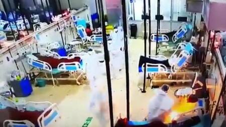 Terapia intensiva incendio de respirador