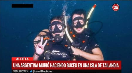 Tailandia, turista argentina murió haciendo buceo