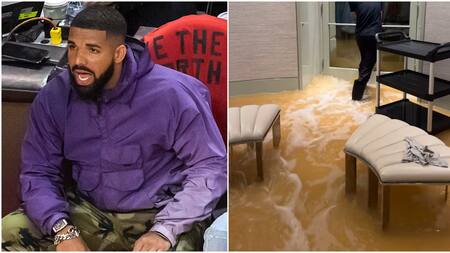 Drake mostró cómo se inundó su mansión. Foto: EFE - captura video Instagram.