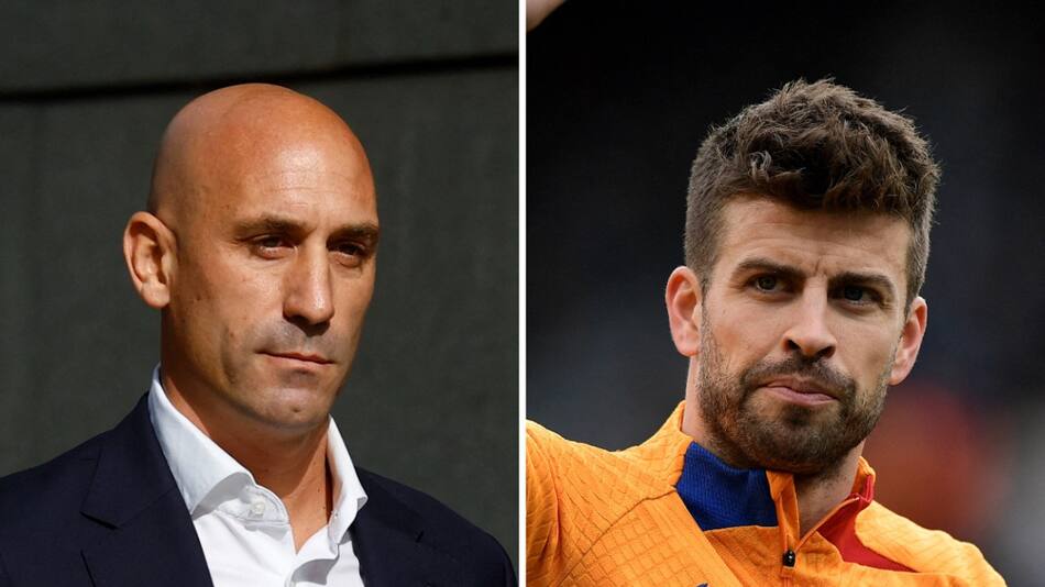 Luis Rubiales y Gerard Piqué. Foto: Reuters.