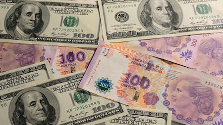 Dólares y pesos. Foto: NA.