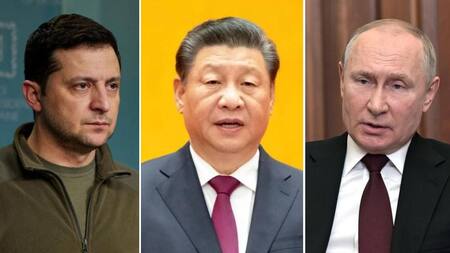 Putin, Xi Jinping y Zelenski.